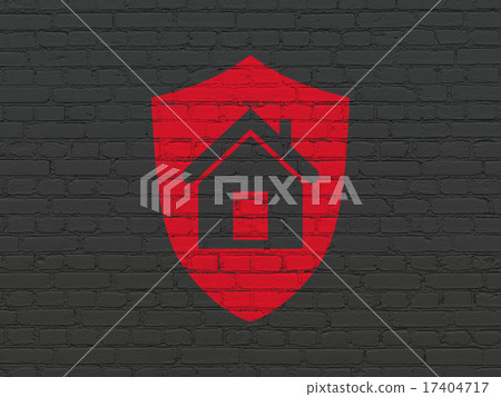 Finance concept: Shield on wall background 17404717