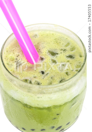Ice milk green tea, isolated 17405553