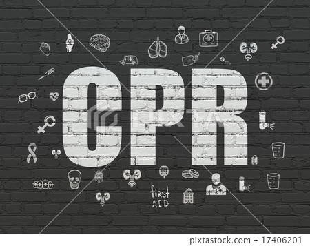 Healthcare concept: CPR on wall background Healthcare concept: CPR on wall background 17406201