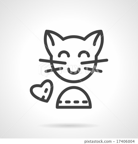 Cute cat simple line vector icon - Stock Illustration [17406804] - PIXTA