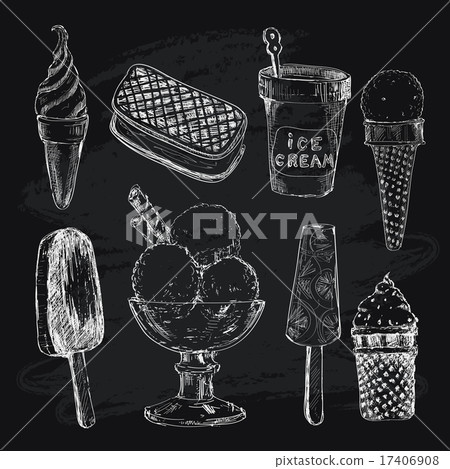 Ice cream on chalkboard Ice cream on chalkboard 17406908