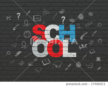Education concept: School on wall background 17406911