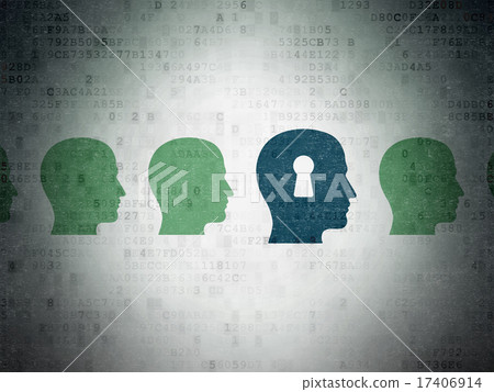 Studying concept: head with keyhole icon on Digital Paper background Studying concept: head with keyhole icon on Digital Paper background 17406914
