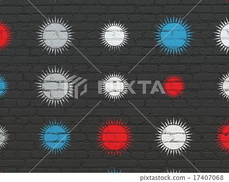 Tourism concept: Sun icons on wall background 17407068