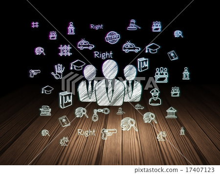 Law concept: Business People in grunge dark room 17407123