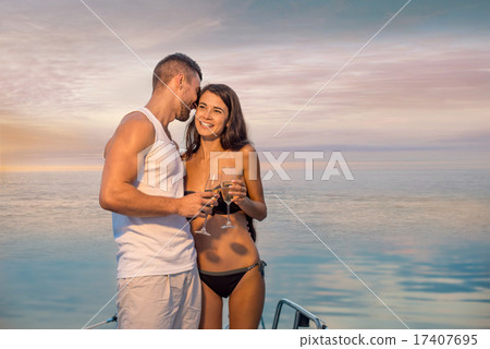 Guy with girl relaxing on the yacht. Guy with girl relaxing on the yacht. 17407695
