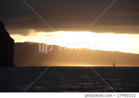 Sunset sailing in the Acores 17409151
