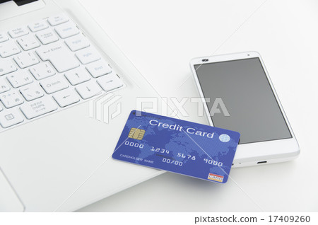 Mobile and credit card and laptop 17409260