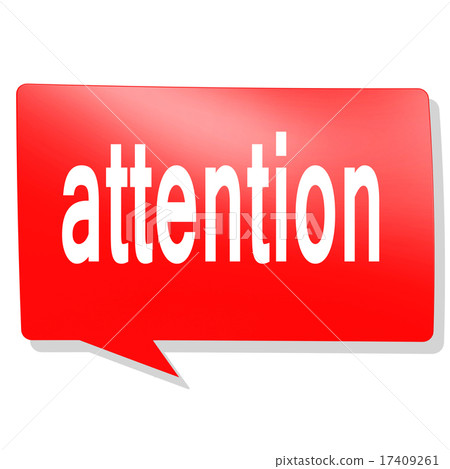 Attention word on red speech bubble 17409261