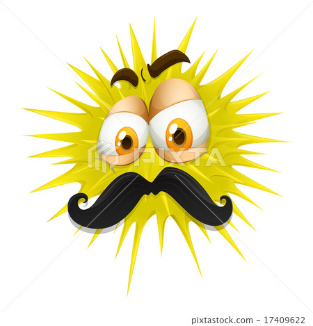 Yellow thorny ball with mustache Yellow thorny ball with mustache 17409622