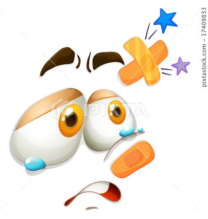 Facial expression with injuries 17409833