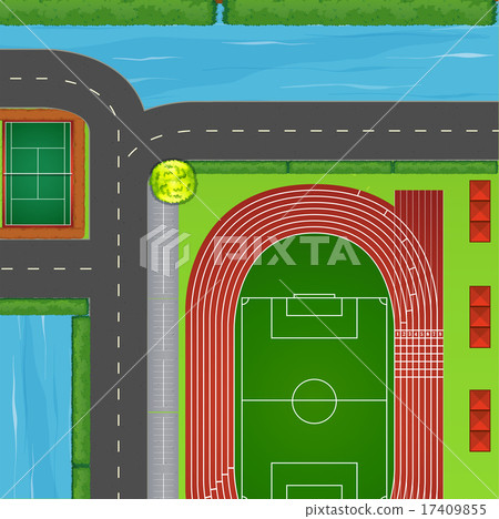 Top view of sport field and surrounding 17409855