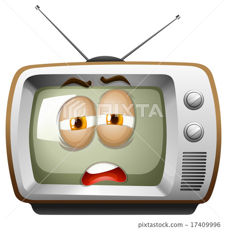 Television with sleepy face 17409996
