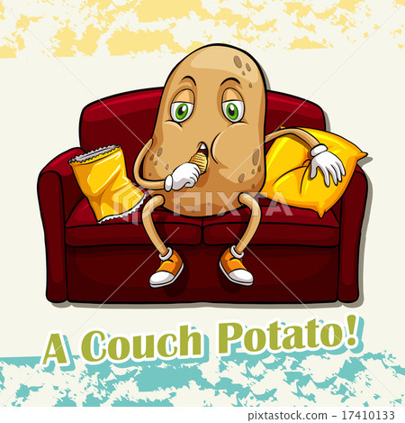 English Idiom Couch Potato Stock Illustration 17410133 Pixta