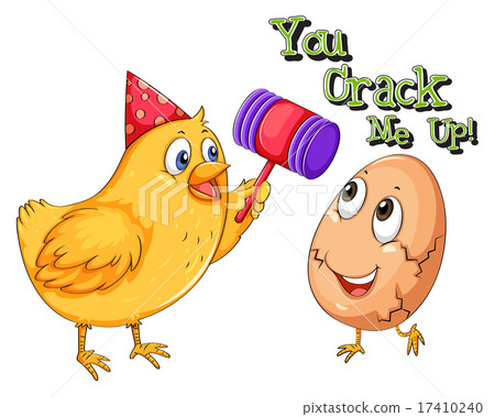 Chicken cracking an egg Chicken cracking an egg 17410240
