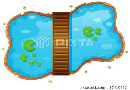 Small pond with a bridge Small pond with a bridge 17410252