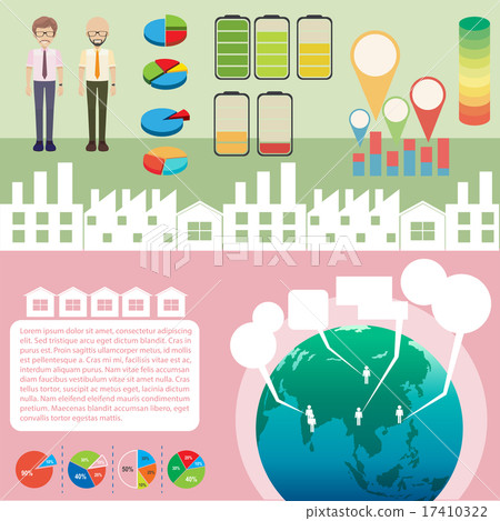 Infographic with people and graphs 17410322