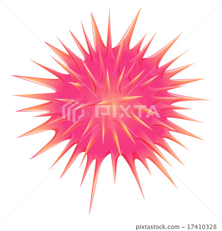 Pink thorny ball on white 17410328