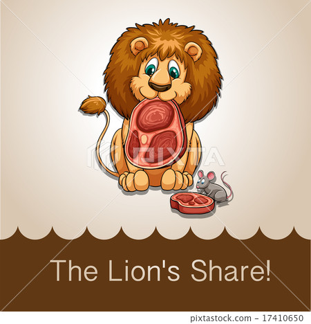 Lion eating his share of meat 17410650