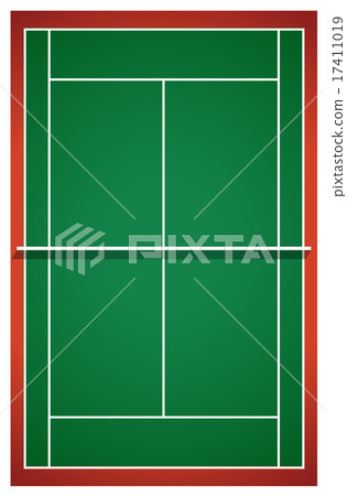 Tennis court from top view Tennis court from top view 17411019