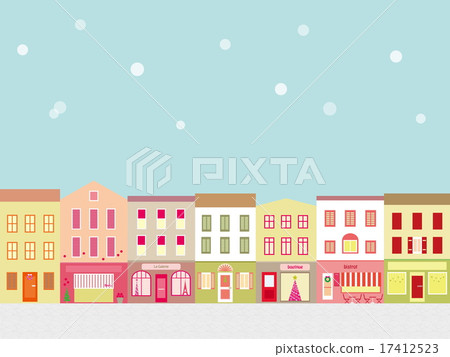 Cityscape Christmas snow - Stock Illustration [17412523] - PIXTA