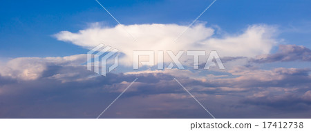 Panorama White clouds close up in blue sky 17412738
