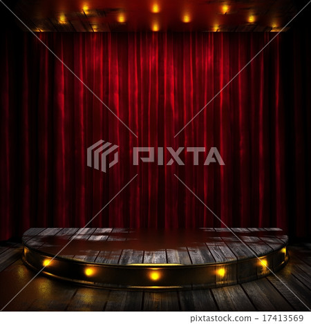 red curtain stage with lights red curtain stage with lights 17413569