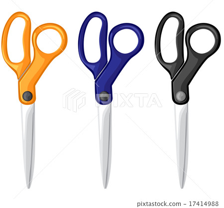 Cartoon image of scissors set Cartoon image of scissors set 17414988