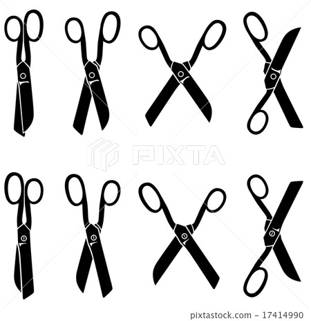 Silhouette set opening and closing big scissors Silhouette set opening and closing big scissors 17414990