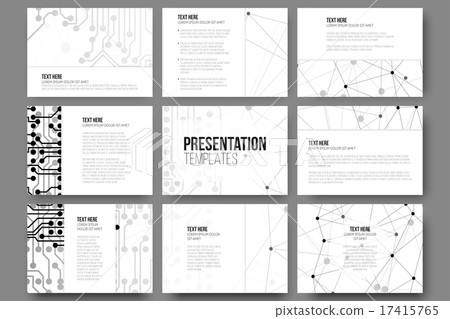 Set of 9 vector templates for presentation... - Stock Illustration ...