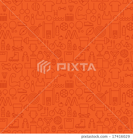 Thin Sport Line Exercise Seamless Orange Pattern 17416029