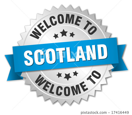 Scotland 3d silver badge with blue ribbon Scotland 3d silver badge with blue ribbon 17416449