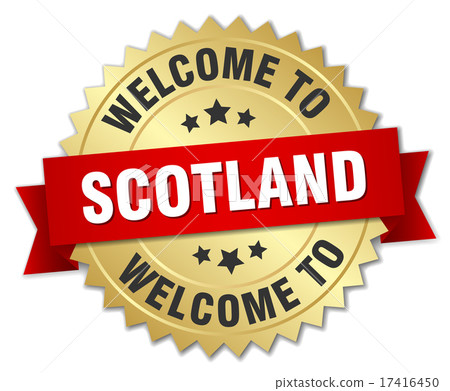 Scotland 3d gold badge with red ribbon Scotland 3d gold badge with red ribbon 17416450