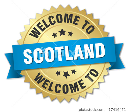 Scotland 3d gold badge with blue ribbon Scotland 3d gold badge with blue ribbon 17416451