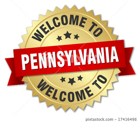 Pennsylvania 3d gold badge with red ribbon 17416498