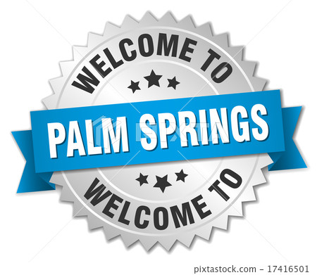 Palm Springs 3d silver badge with blue ribbon 17416501