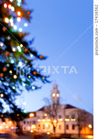 christmas tree and castle in the night 17416562
