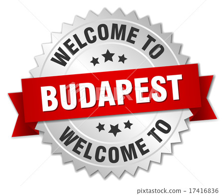 Budapest 3d silver badge with red ribbon Budapest 3d silver badge with red ribbon 17416836