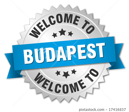 Budapest 3d silver badge with blue ribbon Budapest 3d silver badge with blue ribbon 17416837