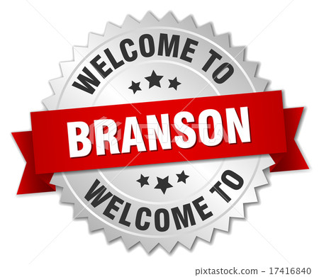 Branson 3d silver badge with red ribbon Branson 3d silver badge with red ribbon 17416840