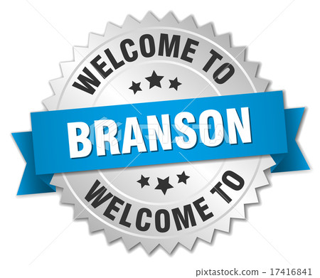 Branson 3d silver badge with blue ribbon Branson 3d silver badge with blue ribbon 17416841