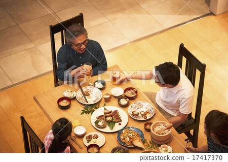 Family friends with meals 17417370