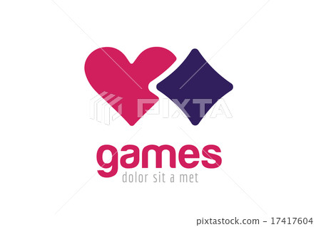 Casino logo icon poker cards or game and hearts 17417604