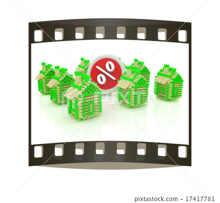 Log houses from matches. Film strip 17417781