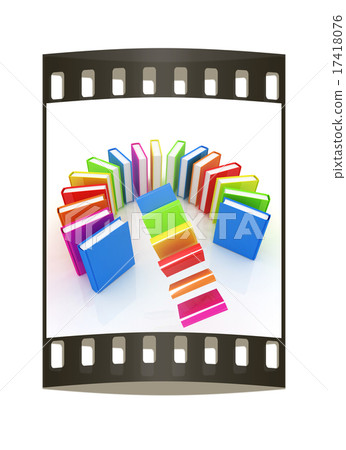 Colorful books flying. The film strip Colorful books flying. The film strip 17418076