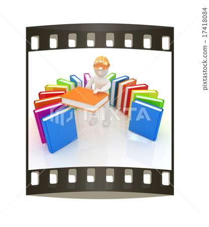 3d man and books. The film strip 3d man and books. The film strip 17418084