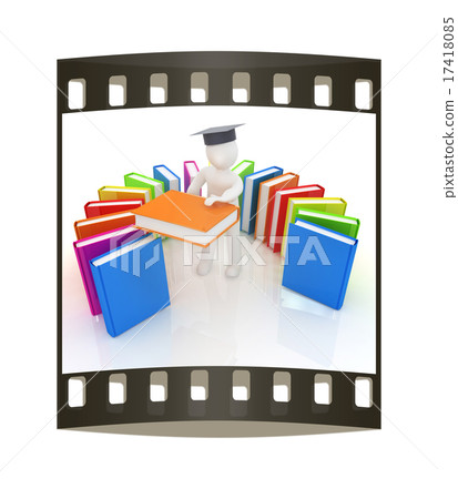 3d man and books. The film strip 3d man and books. The film strip 17418085