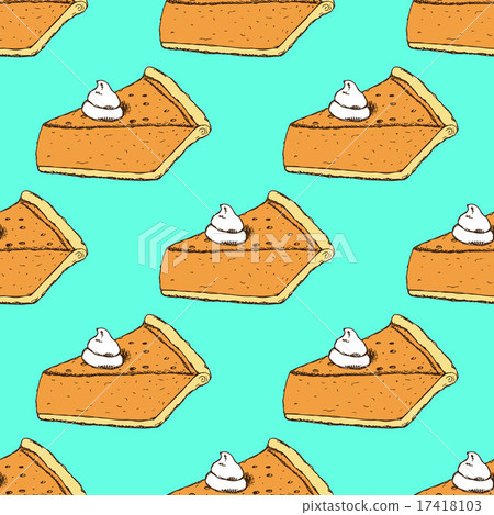 Sketch slice of pumpkin pie 17418103