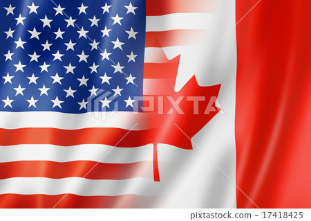 USA and Canada flag 17418425