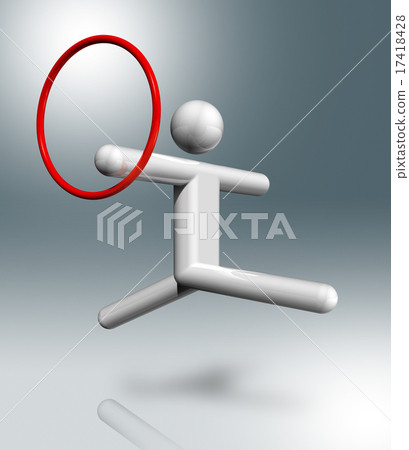 Gymnastics Rhythmic 3D symbol, Olympic sports 17418428
